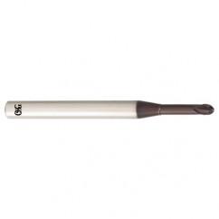 1mm Dia. - 60mm OAL - Carbide - Ball End HP End Mill-2 FL - Americas Industrial Supply