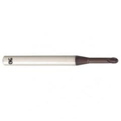 1.4mm Dia. - 60mm OAL - Carbide - Ball End HP End Mill-2 FL - Americas Industrial Supply