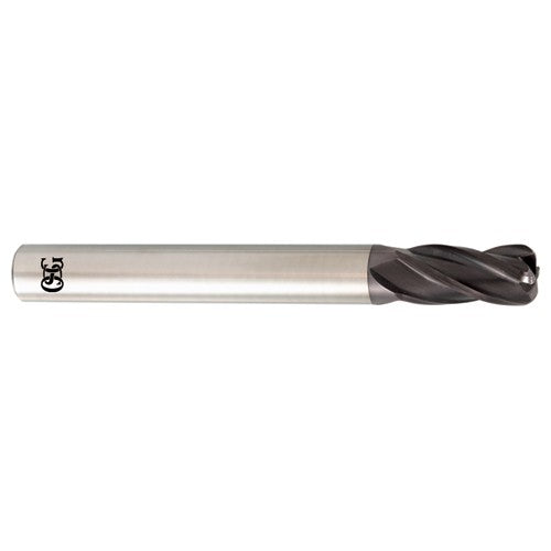 ‎1″ Dia. × 1″ Shank × 1-1/2″ DOC × 4″ OAL, Carbide, TiAlN, 4 Flute, Corner Radius, Solid End Mill - Americas Industrial Supply