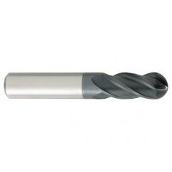 12mm Dia. - 76mm OAL - Carbide - Ball End HP End Mill-4 FL - Americas Industrial Supply