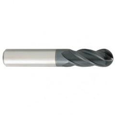 7/16" Dia. - 2-3/4" OAL - Carbide - Ball End HP End Mill-4 FL - Americas Industrial Supply
