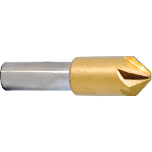‎1/2″ Size-3/8″ Shank-82°-M42,TiN 6 Flute Chatterless Countersink - Americas Industrial Supply