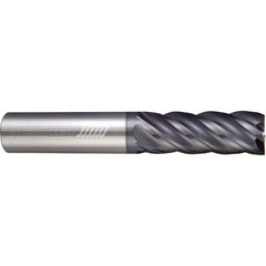 ‎5 Flute - Square - 1.0000″ (1) Cutter DIA × 1.0000″ (1) Shank DIA × 3.2500″ (3-1/4) LOC × 6.0000″ (6) OAL  - APLUS Coated