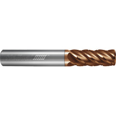 ‎5 Flute - Feed Mill - 0.5000″ (1/2) Cutter DIA × 0.5000″ (1/2) Shank DIA × 1.6250″ (1-5/8) LOC × 4.0000″ (4) OAL  - TPLUS Coated