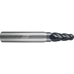 ‎4 Flute - Ball - 0.1875″ (3/16) Cutter DIA × 0.3750″ (3/8) Shank DIA × 0.0930″ (3/32) Radius × 1.0000″ (1) LOC × 2.5000″ (2-1/2) OAL × 1.1875″ (1-3/16) Reach - APLUS Coated
