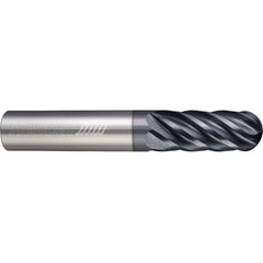 ‎6 Flute - Ball - 0.5000″ (1/2) Cutter DIA × 0.5000″ (1/2) Shank DIA × 0.2500″ (1/4) Radius × 2.0000″ (2) LOC × 4.0000″ (4) OAL  - APLUS Coated
