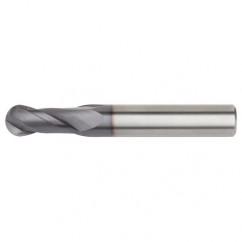 1/4x1/4x3/4x2-1/2 Ball Nose 2FL Carbide End Mill-Round Shank-TiAlN - Americas Industrial Supply
