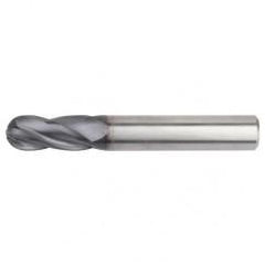 3/8x3/8x1x4 Ball Nose 4FL Carbide End Mill-Round Shank-TiAlN - Americas Industrial Supply