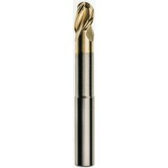 3/16 x 3/16 x 1/4 x 3 w/1 Reach Ball Nose 3 Flute Carbide M223N Streaker End Mill-ZrN - Americas Industrial Supply