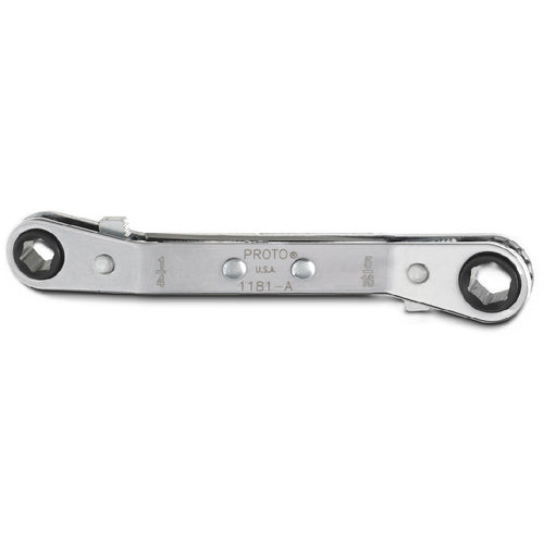 ‎Proto Offset Double Box Reversible Ratcheting Wrench 1/4″ × 5/16″ - 6 Point - Americas Industrial Supply