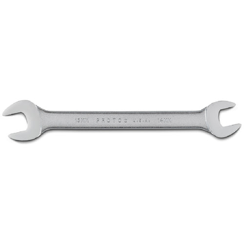Proto Satin Open-End Wrench - 14 mm × 15 mm - Americas Industrial Supply