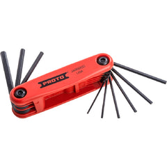 ‎Proto 9 Piece Folding Hex Key Set with Comfort Grip: .050-3/16″ - Americas Industrial Supply