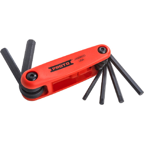‎Proto 6 Piece Folding Hex Key Set with Comfort Grip: 5/32-3/8″ - Americas Industrial Supply