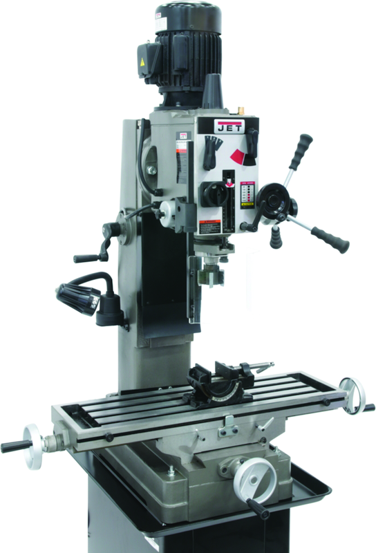 JMD-45GH Geared Head Square Column Mill Drill with Newall DP700 2-Axis DRO & X-Powerfeed - Americas Industrial Supply