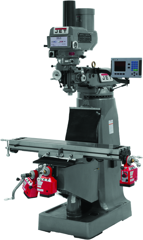 JTM-4VS Mill With 3-Axis ACU-RITE 200S DRO (Quill), X, Y and Z-Axis Powerfeeds With Power Drawbar - Americas Industrial Supply