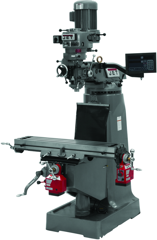 JTM-1 Mill With 3-Axis Newall DP700 DRO (Quill) With X and Y-Axis Powerfeeds - Americas Industrial Supply