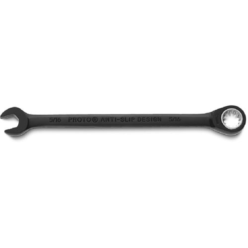 Proto Black Chrome Combination Non-Reversible Ratcheting Wrench 5/16″ - Spline - Americas Industrial Supply
