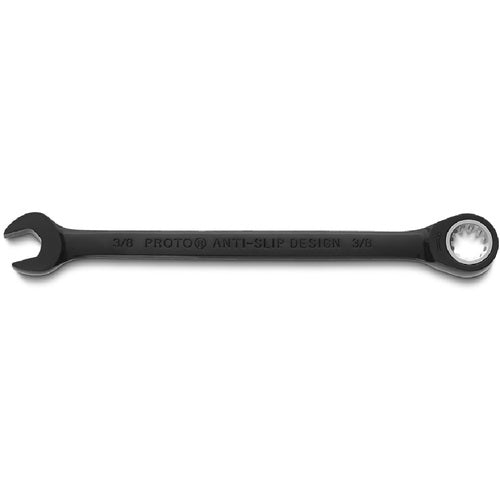 Proto Black Chrome Combination Non-Reversible Ratcheting Wrench 3/8″ - Spline - Americas Industrial Supply