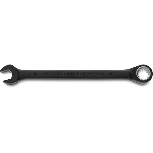 Proto Black Chrome Combination Non-Reversible Ratcheting Wrench 10 mm - Spline - Americas Industrial Supply