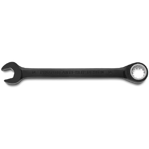 Proto Black Chrome Combination Non-Reversible Ratcheting Wrench 9 mm - Spline - Americas Industrial Supply