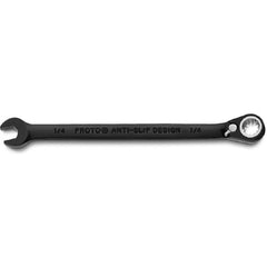 Proto Black Chrome Combination Reversible Ratcheting Wrench 1/4″ - Spline - Americas Industrial Supply