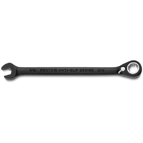 Proto Black Chrome Combination Reversible Ratcheting Wrench 5/16″ - Spline - Americas Industrial Supply