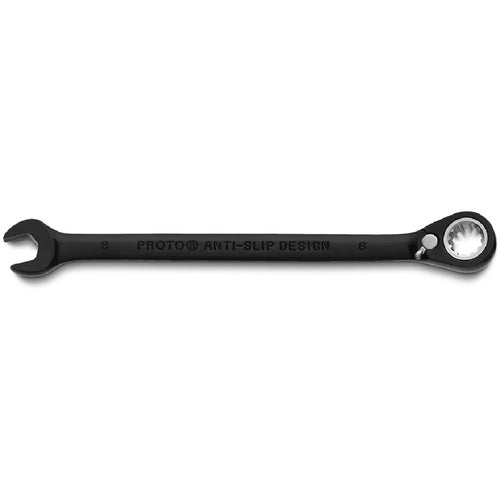 Proto Black Chrome Combination Reversible Ratcheting Wrench 8 mm - Spline - Americas Industrial Supply
