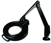28" Arm 1.75X LED Mag Ben Bench Clamp, Floating Arm Circline - Americas Industrial Supply