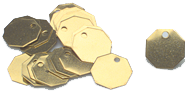 Tool Room Checks - 1-1/64" Octagon Brass - Pkg 100 - Americas Industrial Supply