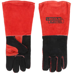 Welding Gloves - Red Black Leather Indus - Americas Industrial Supply