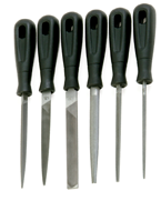 6 Pc. 4" Smooth Engineering File Set - Plastic Handles - Americas Industrial Supply