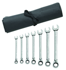 7 Piece - Reversible Combination Ratcheting Wrench Set SAE - Americas Industrial Supply