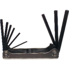 9 Pieces-5/64″-1/4″ Fold Up Style-4 1/4″ Arm-Hex Key Set - Americas Industrial Supply