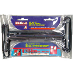 5 Pieces-2.5 mm-6 mm T-Handle Style-9″ Arm-Hex Key Set with Plain Grip - Americas Industrial Supply