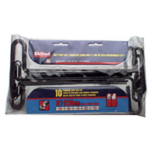 10 Pieces-3/32″-3/8″ T-Handle Style-9″ Arm-Hex Key Set with Plain Grip - Americas Industrial Supply