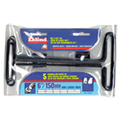 5 Pieces-2.5 mm-6 mm T-Handle Style-6″ Arm-Hex Key Set with Plain Grip - Americas Industrial Supply