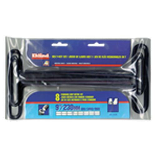 8 Pieces-2.0 mm-10 mm T-Handle Style-9″ Arm-Hex Key Set with Plain Grip - Americas Industrial Supply