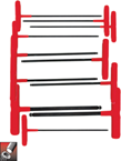 11 Piece - 5/64 - 3/8" T-Handle Style - Ball End Hex Key Set with Cushion Grip - Americas Industrial Supply