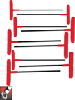 9 Piece - 5/64 - 1/4" T-Handle Style - Hex Key Set with Cushion Grip - Americas Industrial Supply