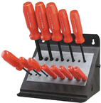 10 Piece - 1.3 - 10mm Screwdriver Style - Ball End Hex Driver Set with Stand - Americas Industrial Supply