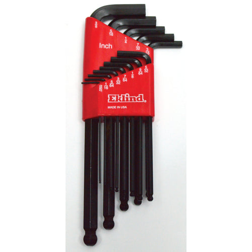 13 Pieces-0.050″-3/8″ Long Arm Style - Ball End Hex Key Set - Americas Industrial Supply