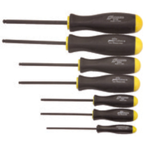 6 Pieces-1.5-5 mm Screwdriver Style - Ball End Hex Driver Set with Ergo Handles - Americas Industrial Supply