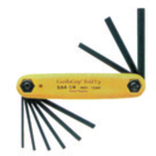 9 Pieces-0.050″-3/16″ Fold Up Style - Hex Key Set - Americas Industrial Supply