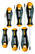 6 Piece - T8 - T25 - Torx Tip Ergonic Screwdrivers - Impact-Proof Handle with Hanging Hole - Americas Industrial Supply
