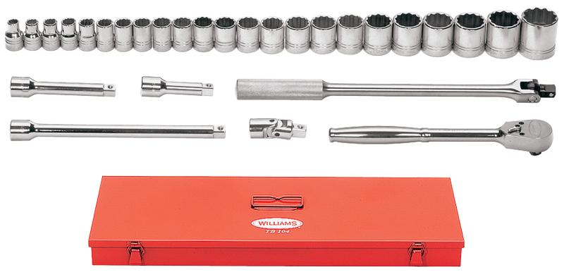 29 Piece - #9323644 - 10 to 21mm - 1/2" Drive - 12 Point - Metric Socket Set - Americas Industrial Supply