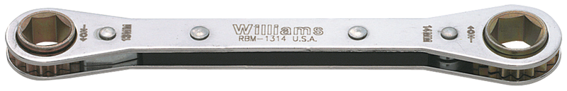 16 x 18mm - 8-1/8'' OAL - Chrome Plated Straight Ratcheting Box Wrench - Americas Industrial Supply