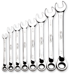 Snap-On/Williams Reverse Ratcheting Wrench Set -- 8 Pieces; 12PT Chrome Plated; Includes Sizes: 5/16; 3/8; 7/16; 1/2; 9/16; 5/8; 11/16; 3/4"; 5° Swing - Americas Industrial Supply