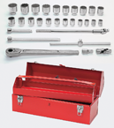 29 Piece - #9328243 - 7/8 to 2-3/8'' - 3/4" Drive - 12 Point - Socket Set - Americas Industrial Supply
