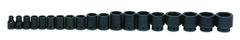 19 Piece - 1/2" Drive - 6 Point- Shallow Impact Socket Set on Clip Rail SAE - Americas Industrial Supply