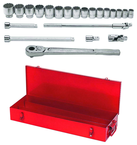 22 Piece - 3/4" Drive - 12 Point-   Socket Set in Metal Box SAE - Americas Industrial Supply